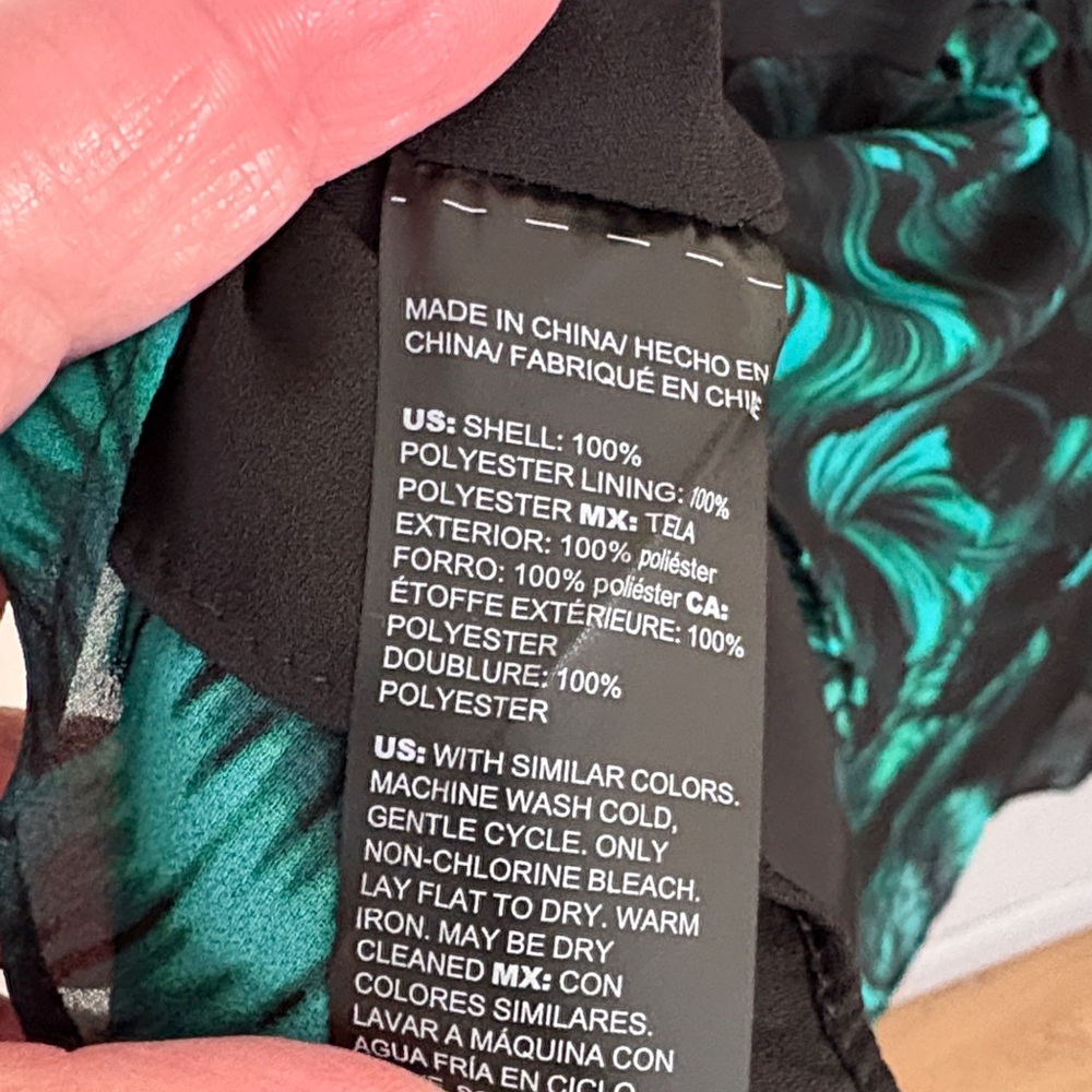 NWT WHBM White House Black Market Dress Emerald Green Floral Sheer Sleeve Sz 12 - Picture 13 of 13